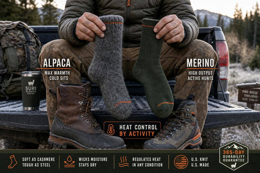 Alpaca vs Merino Hunting Socks: Heat Control